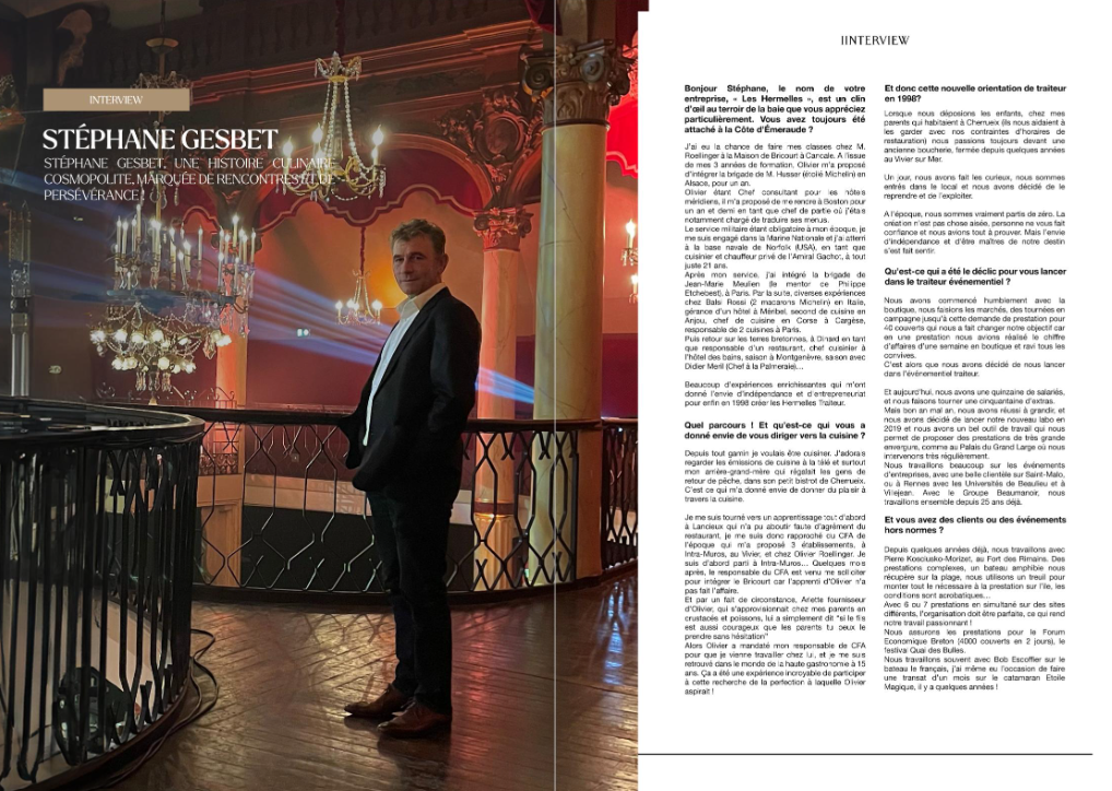 Article du magazine de l'US St Malo sur le gérant des hermelles Stéphane Gesbet